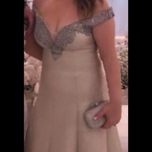Champagne gold/ light silver elegant gown size M-L